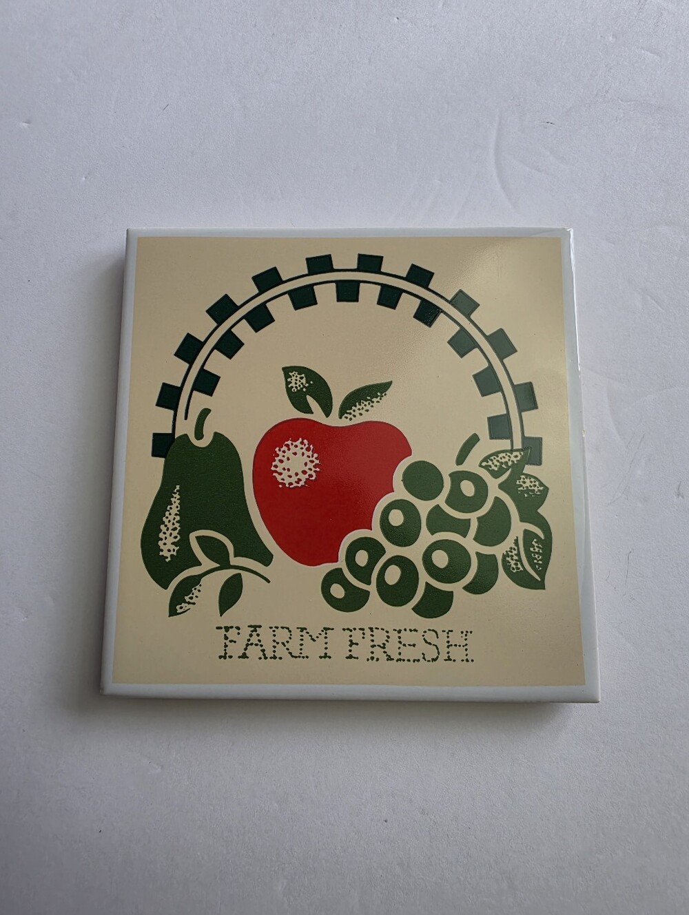 Farm Fresh Vintage Ceramic Kitchen Trivet 6" x 6"